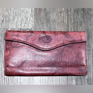 Buxton Heiress Organizer Clutch Wallet Top Grain Cowhide Leather In Wine